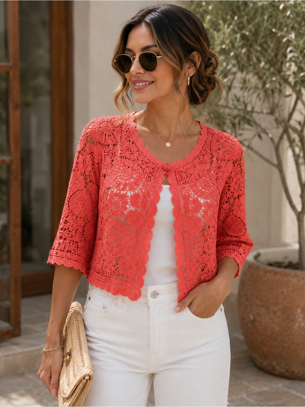 Rabbit Rabbit Rabbit Designs Coral Crochet Lace Cardigan Cottagecore Chic NWOT